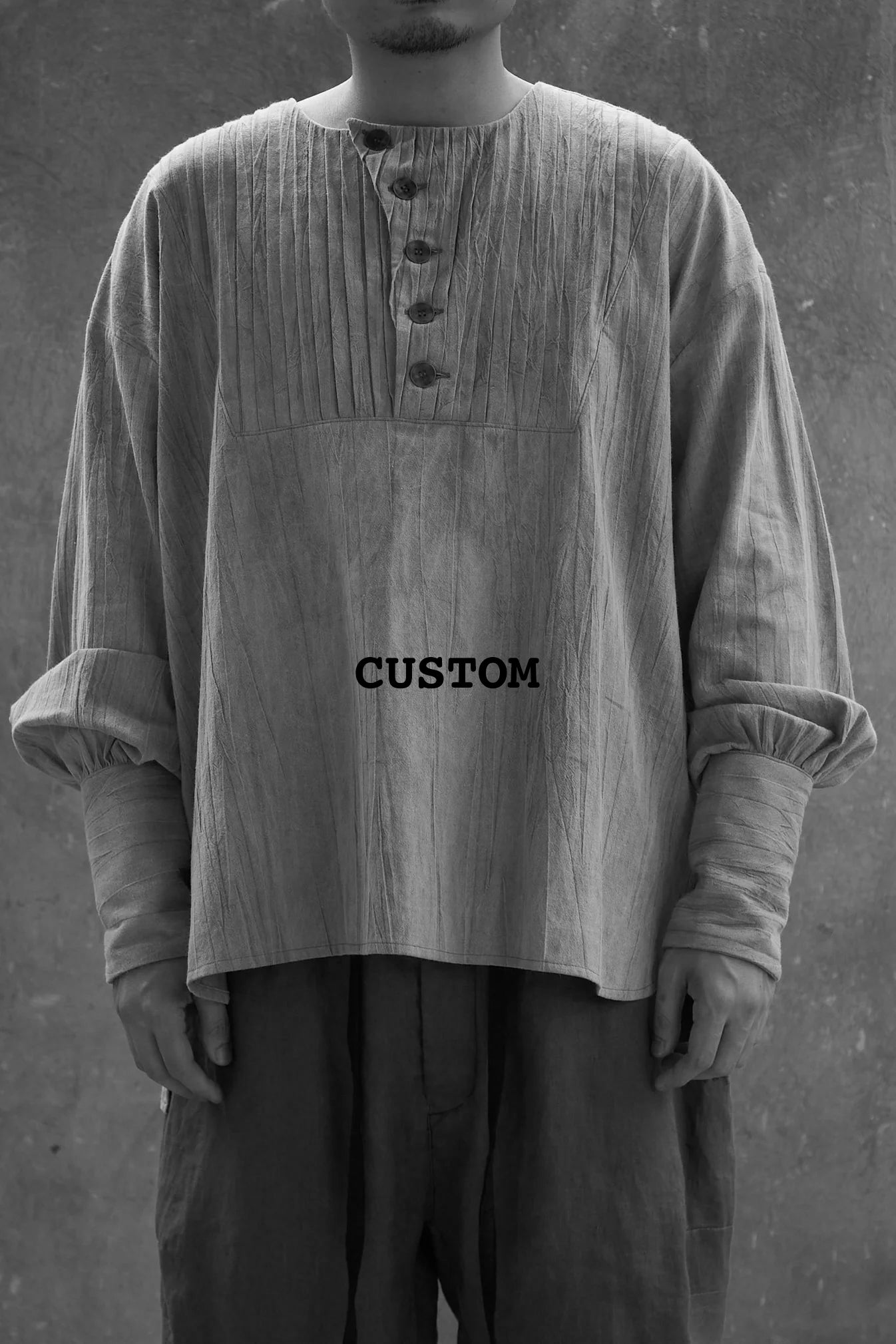 Oversized Bib Shirt & Henley L/S Tee (Custom)