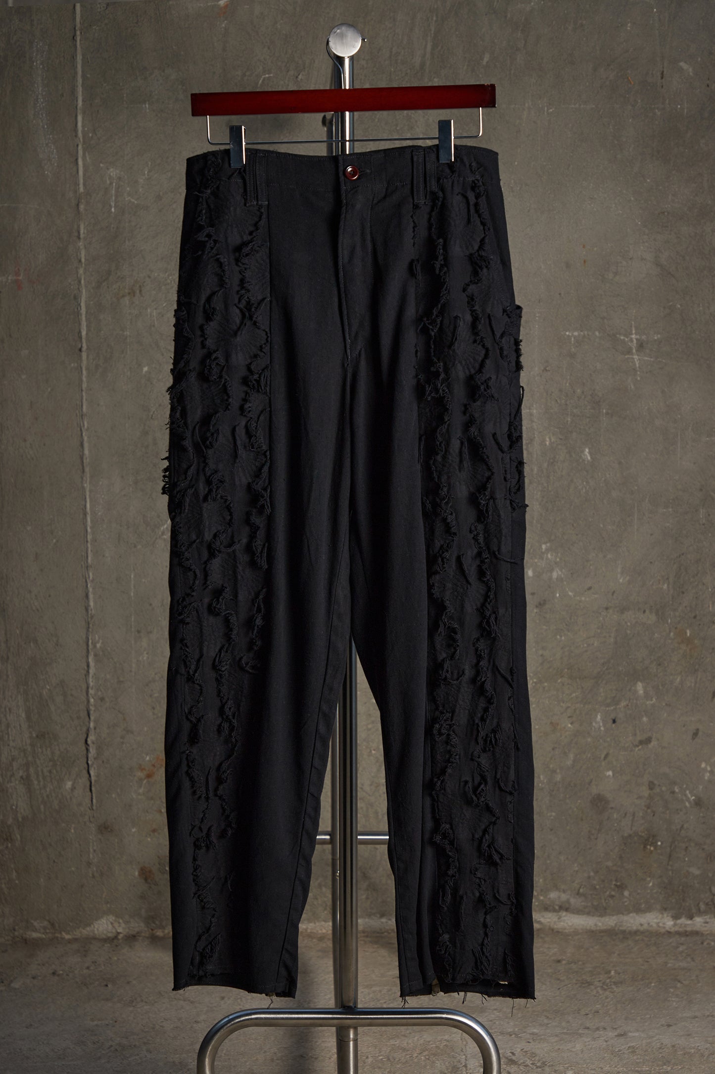 Fringe Jacquard Straight-Leg Pants