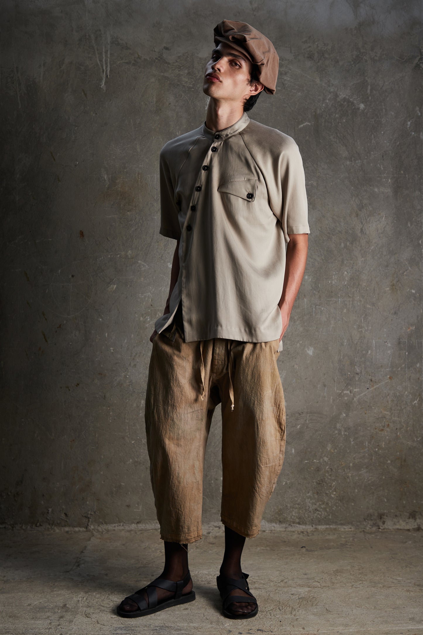 Drawstring Curved Pants