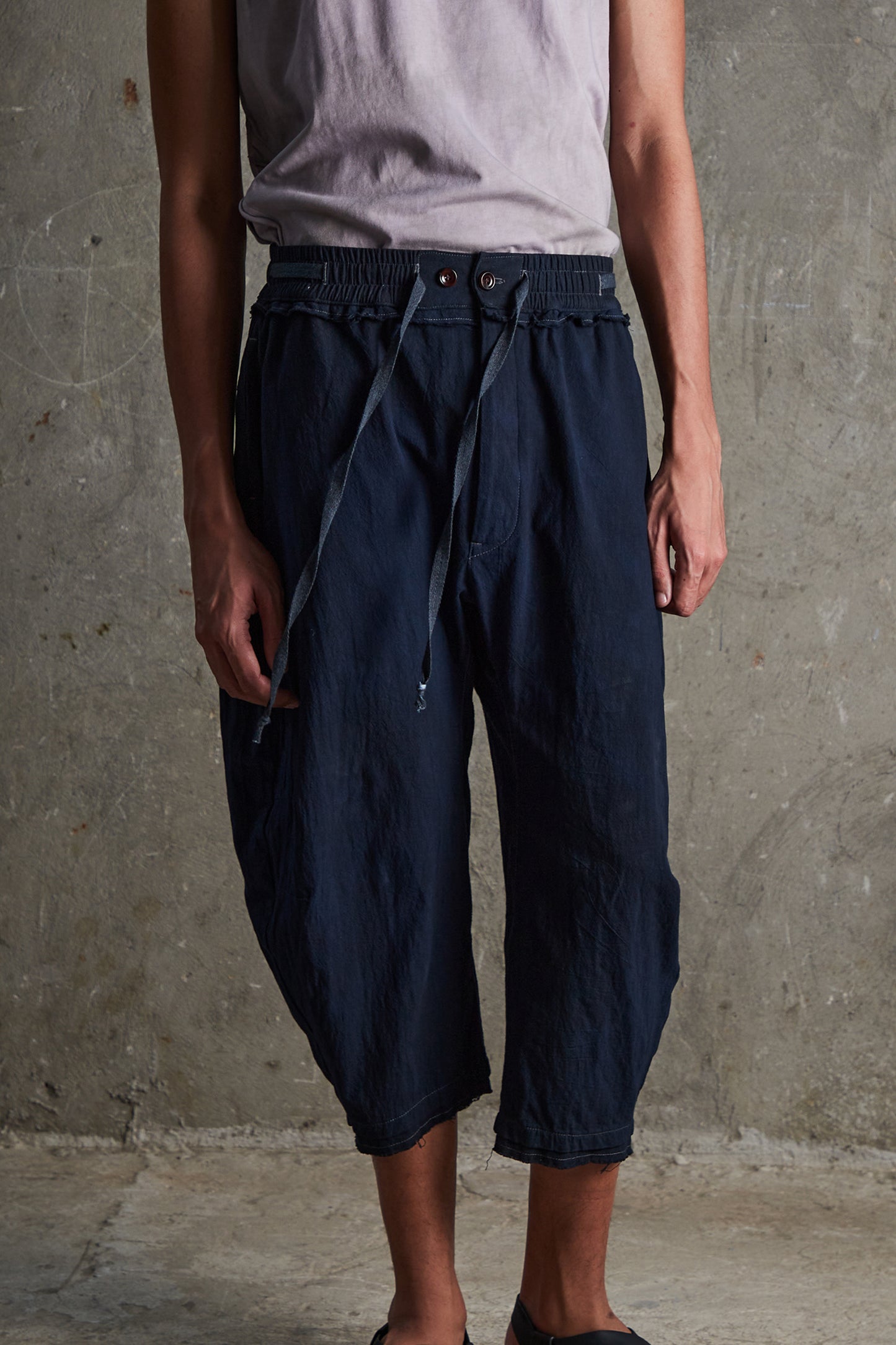 Drawstring Curved Pants