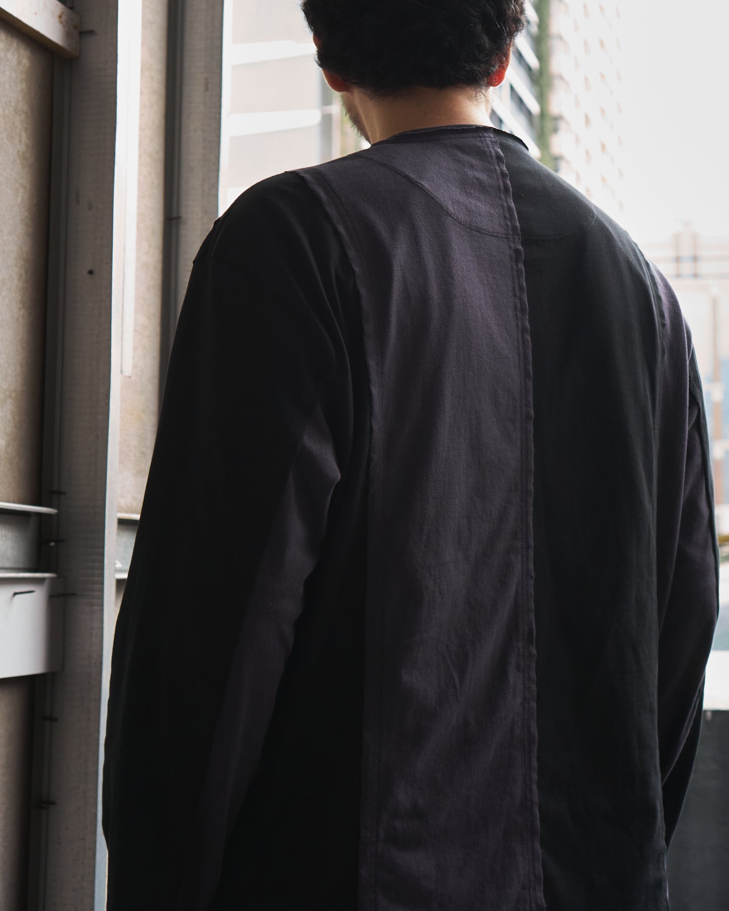 Switching Collarless Jacket