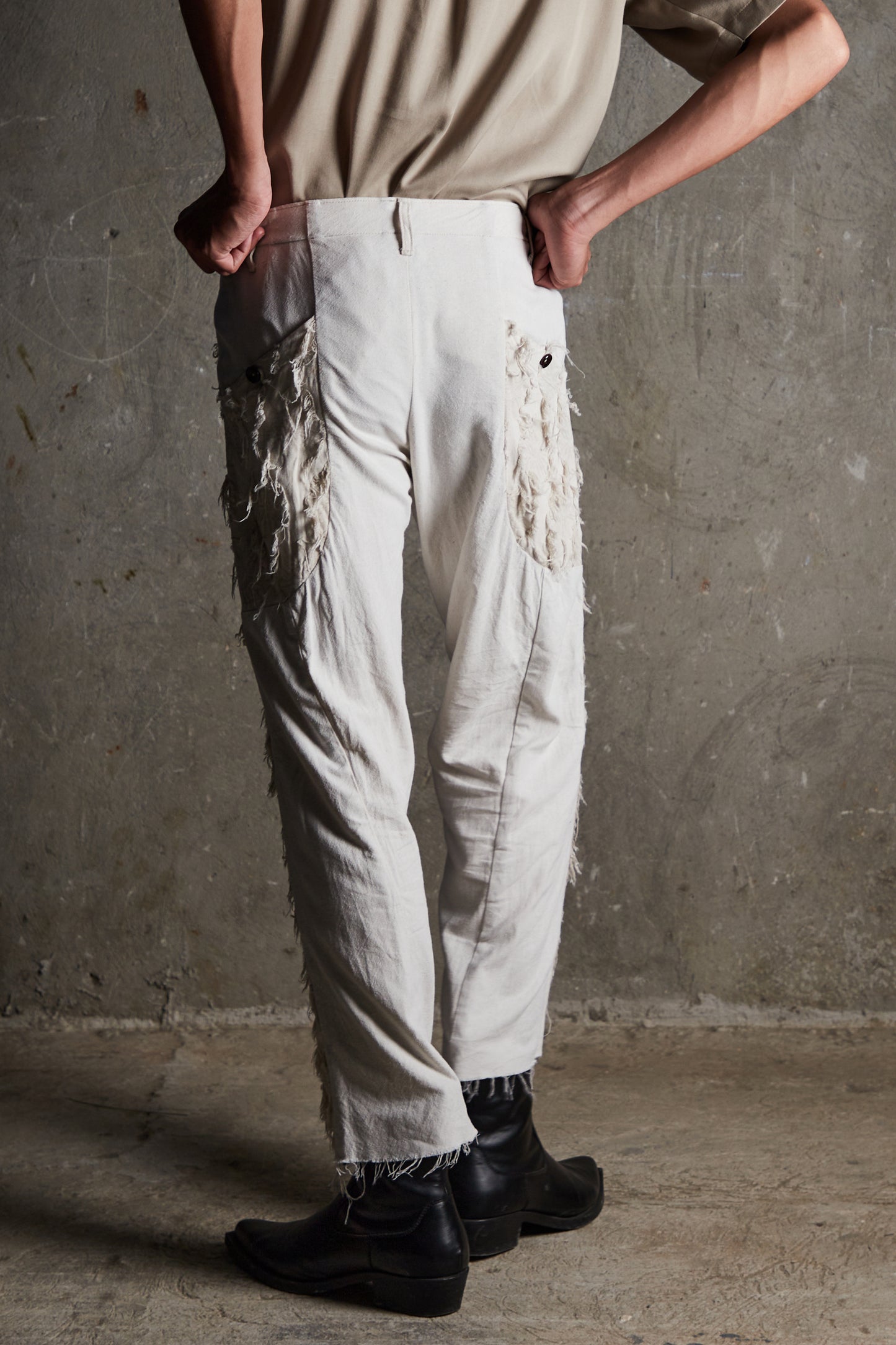 Fringe Jacquard Straight-Leg Pants