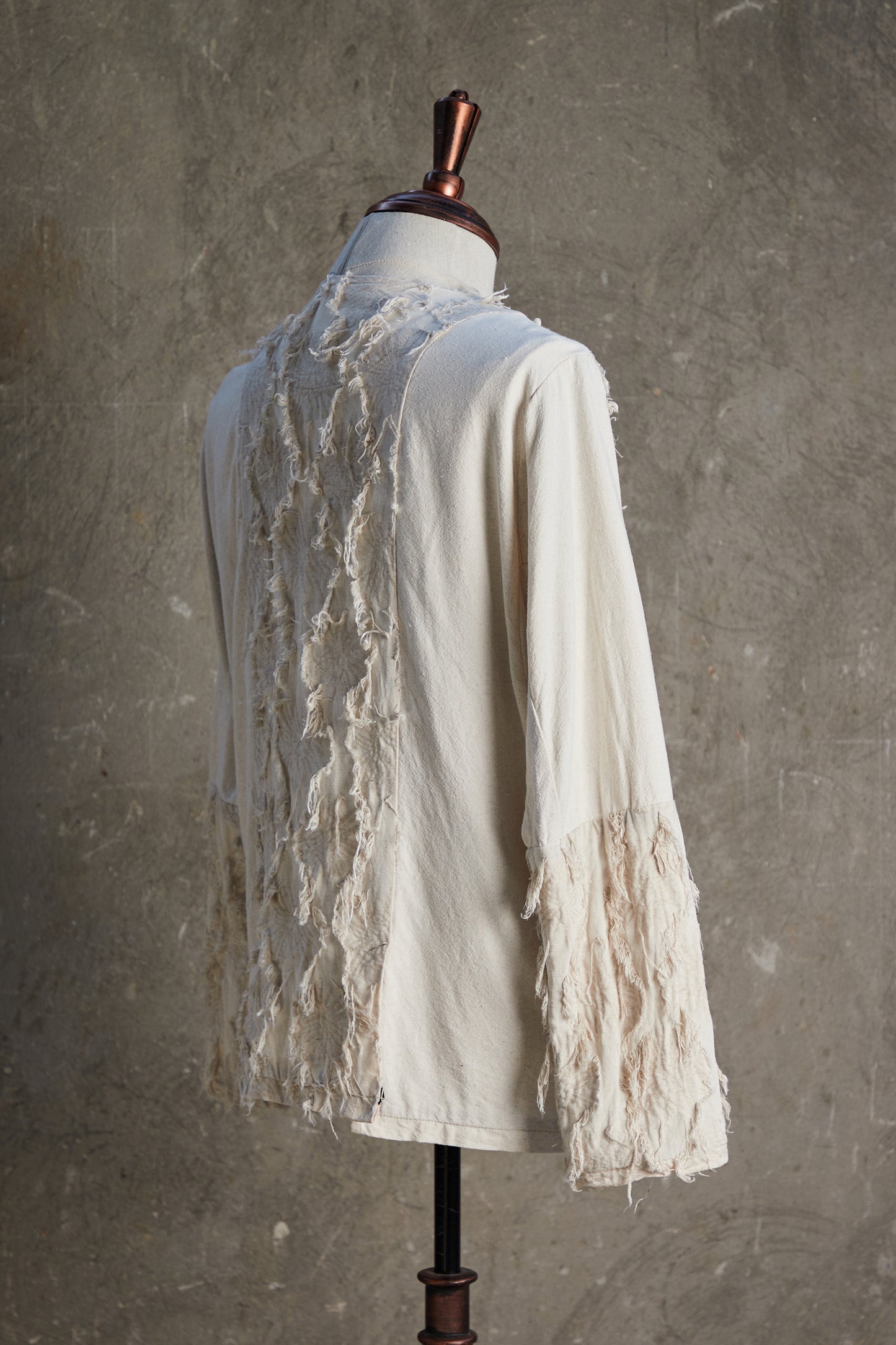 Fringe Jacquard Overlap Jacket
