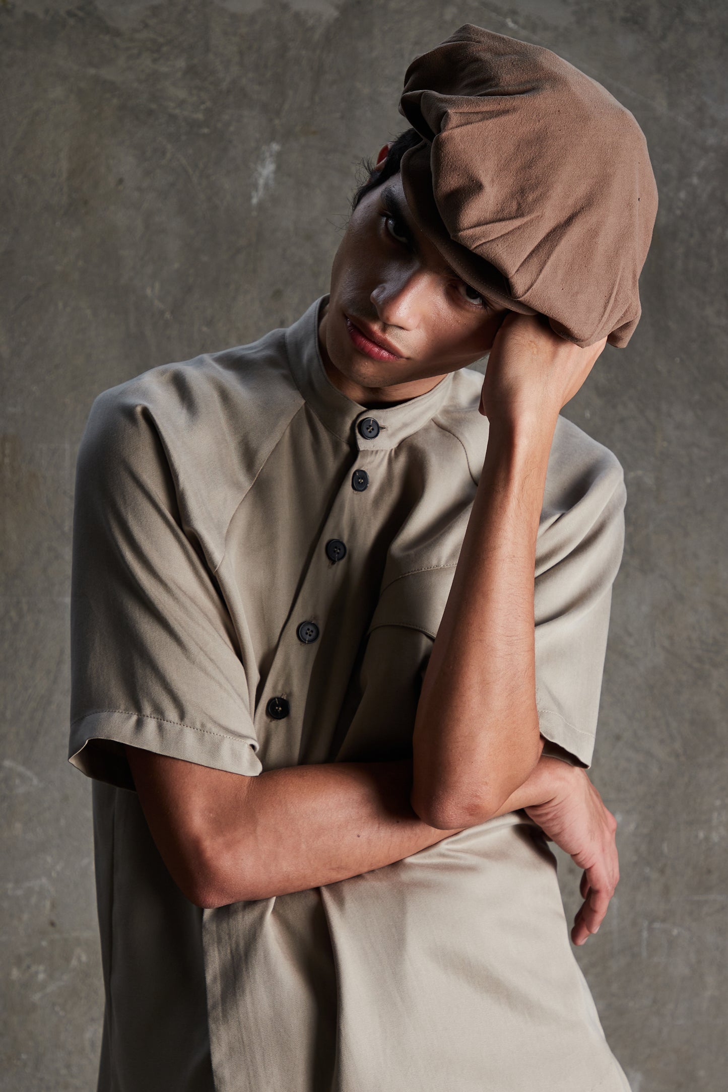 Oversized Pleated Hat