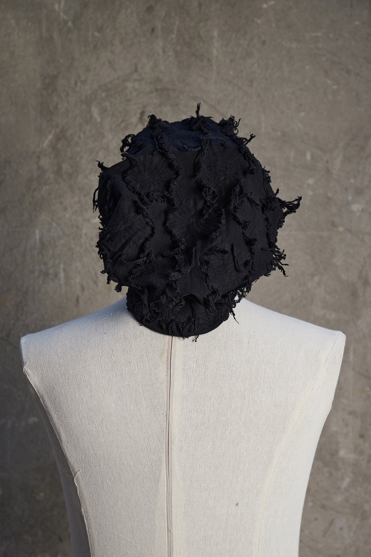 Oversized Fringe Jacquard Pleated Hat