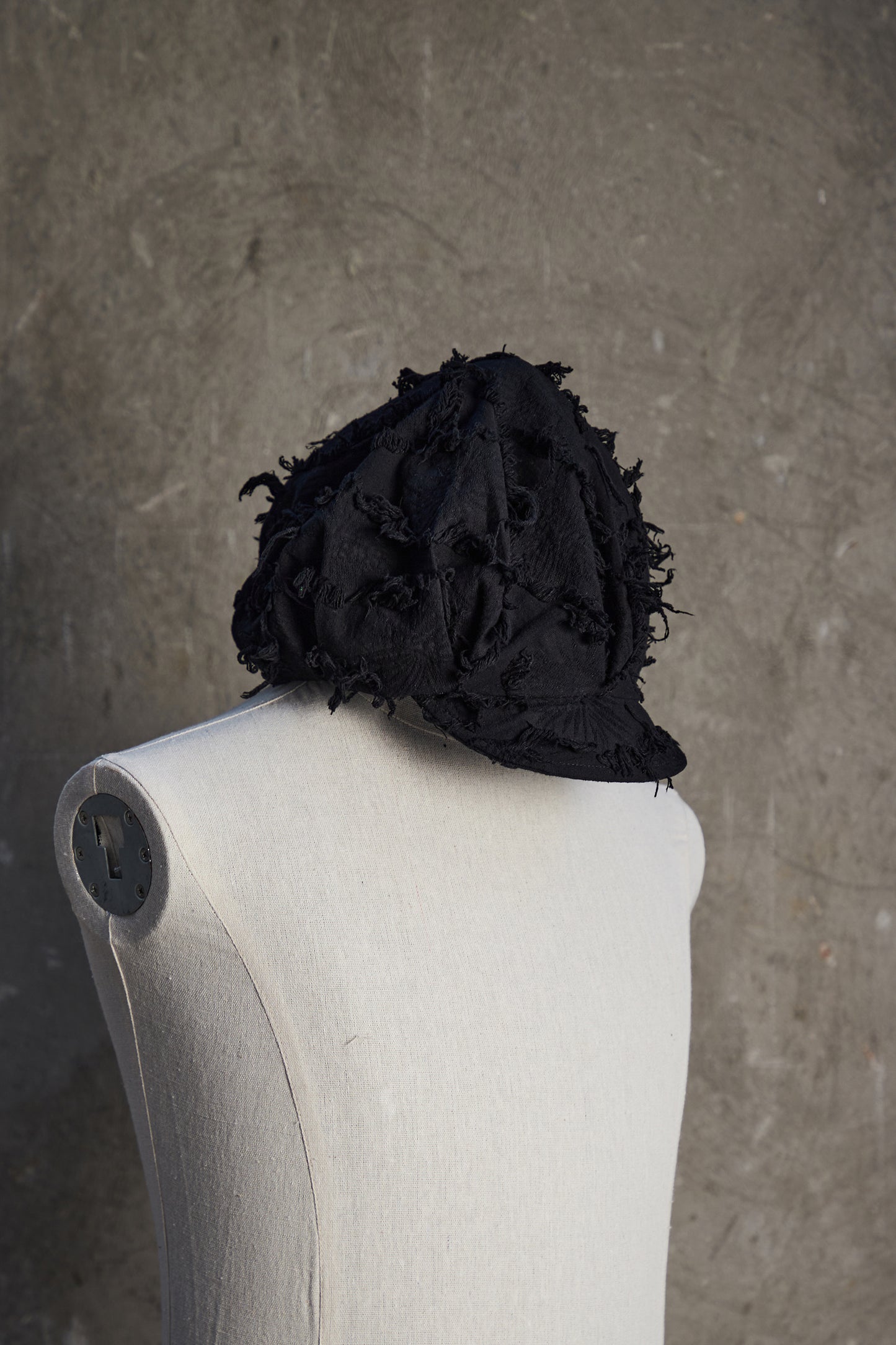Oversized Fringe Jacquard Pleated Hat