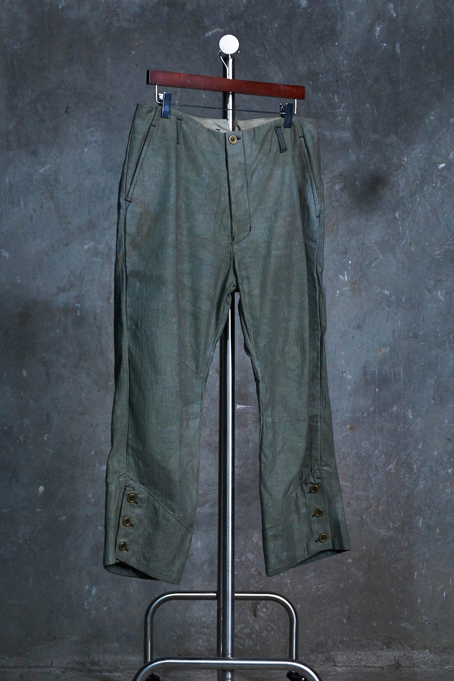 Overdyed Buttoned Hem Pants