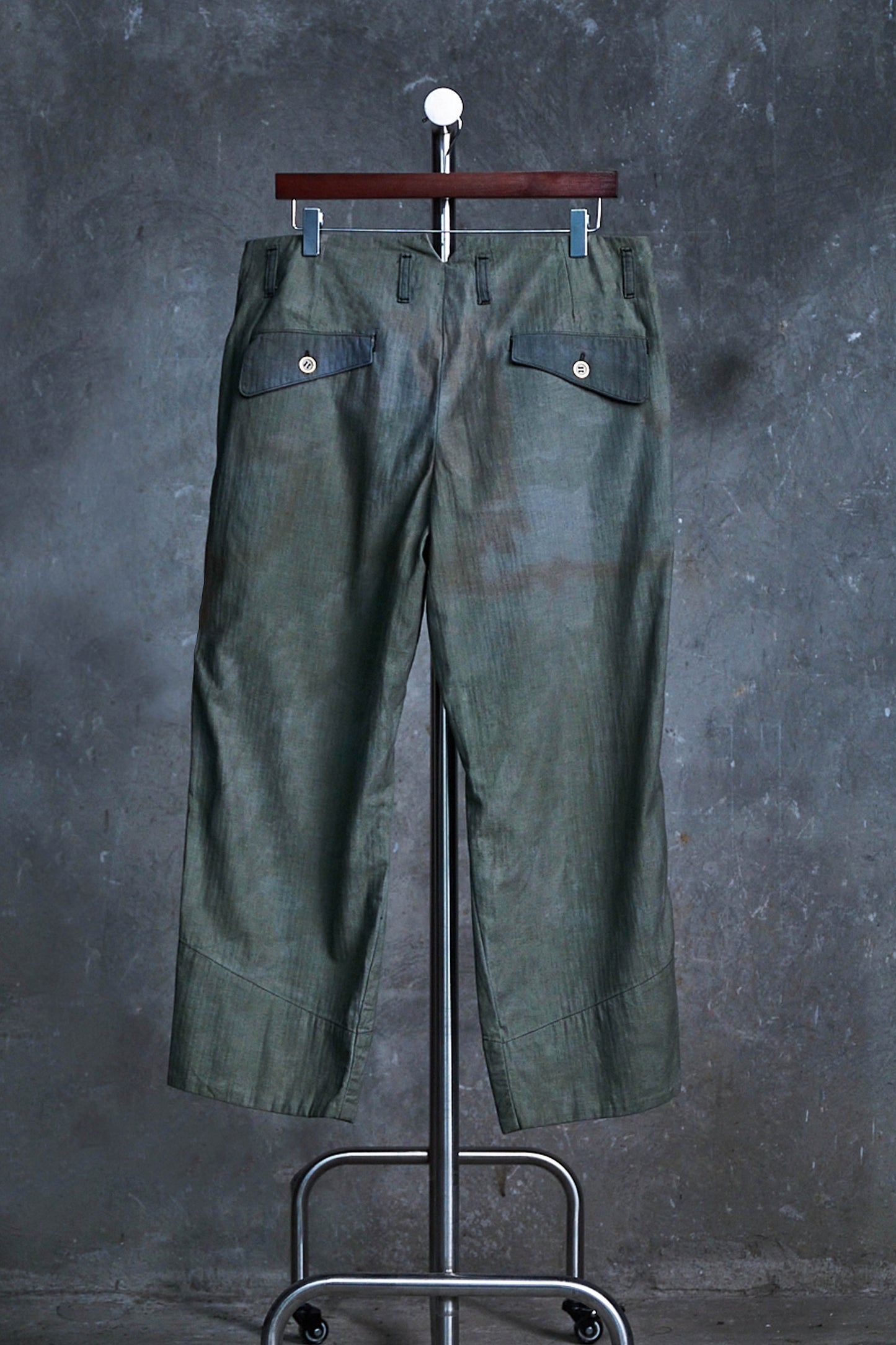 Overdyed Buttoned Hem Pants