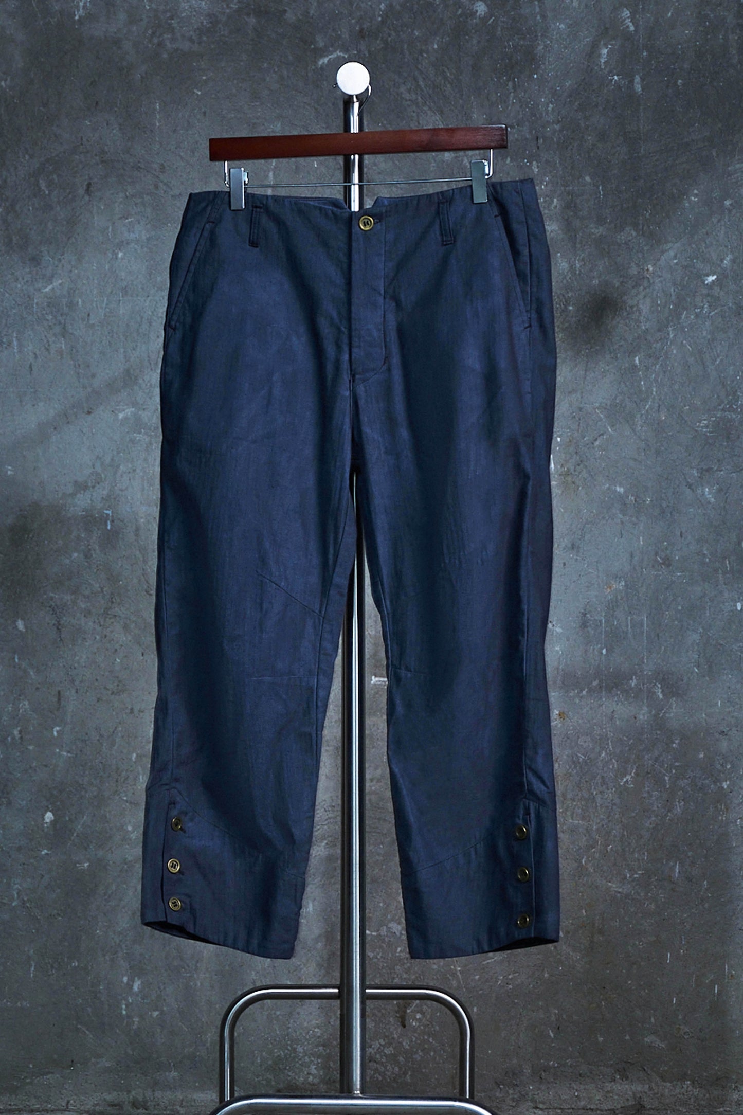 Overdyed Buttoned Hem Pants