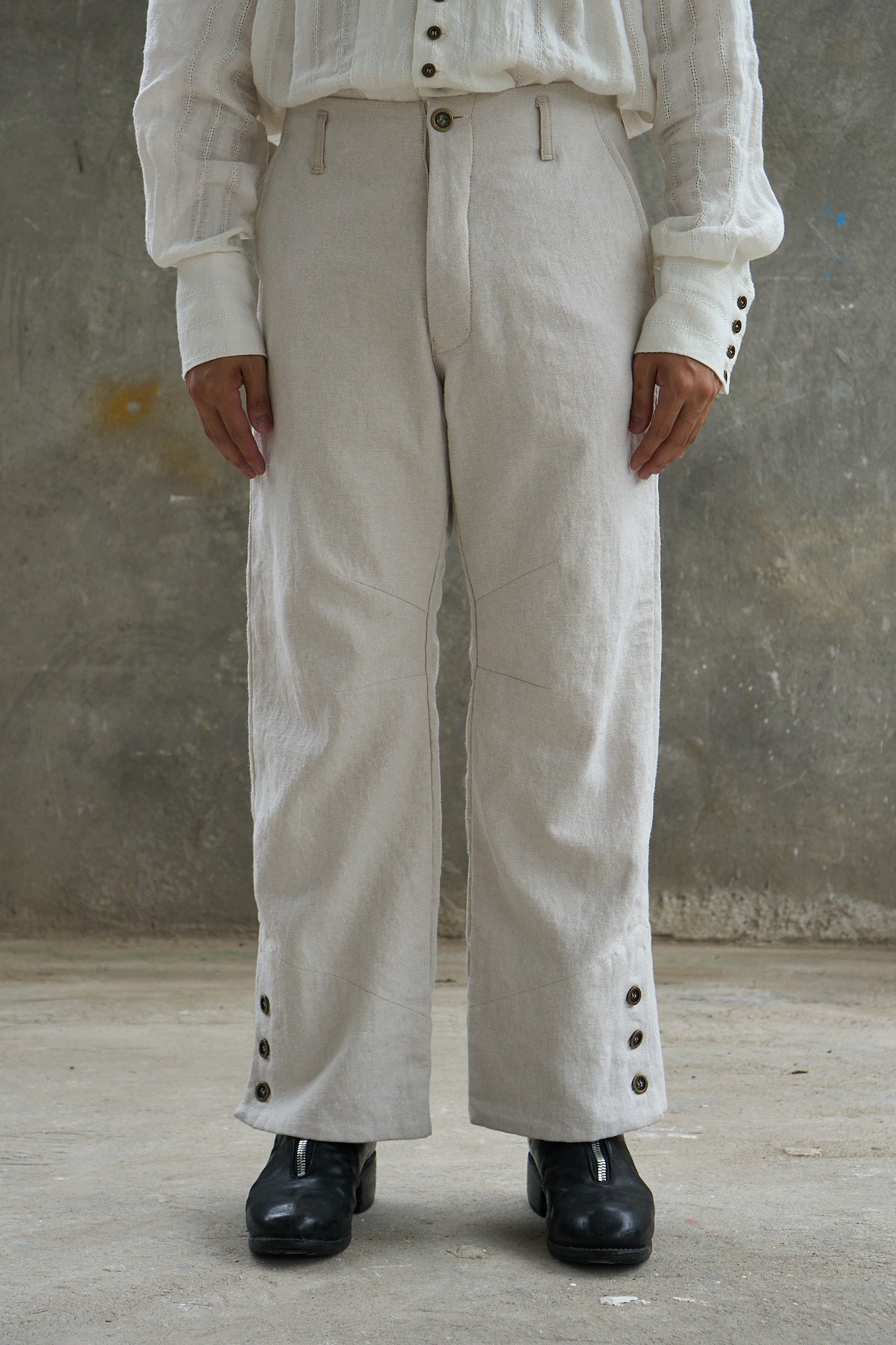 Buttoned Hem Pants