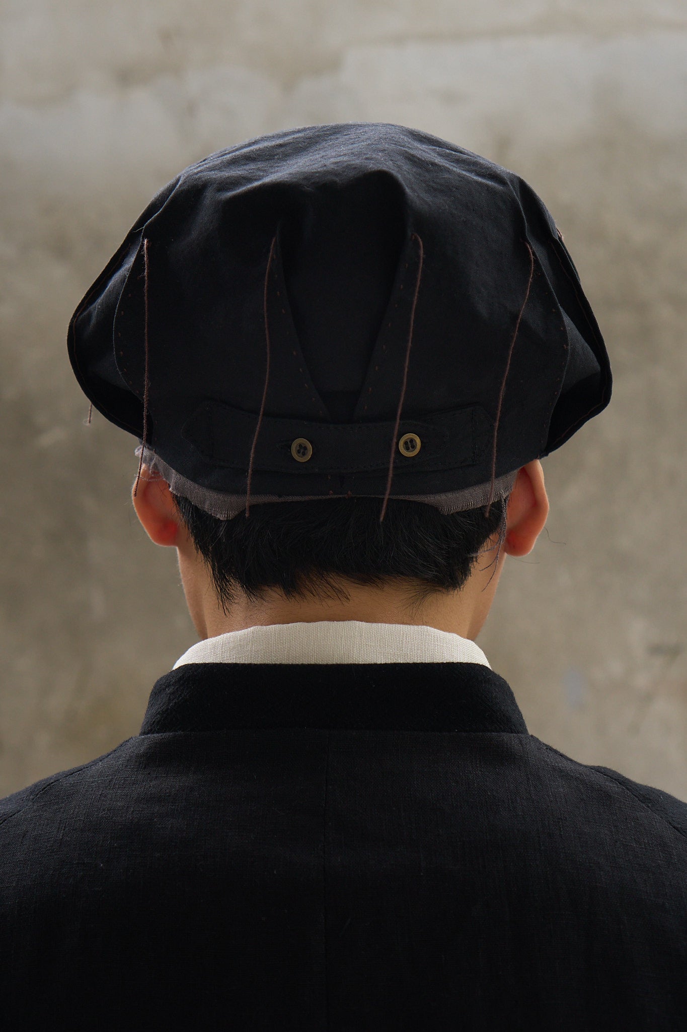 Pleated Raw-Edge Hat