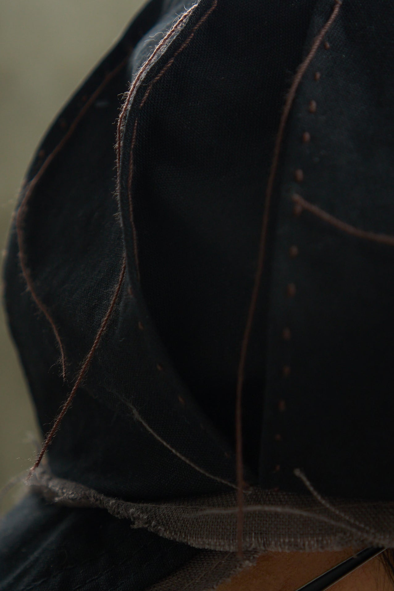 Pleated Raw-Edge Hat