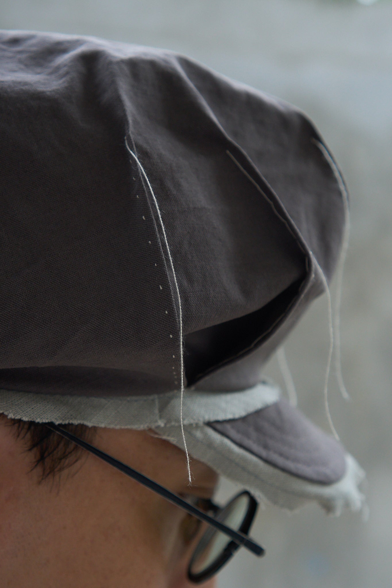 Pleated Raw-Edge Hat