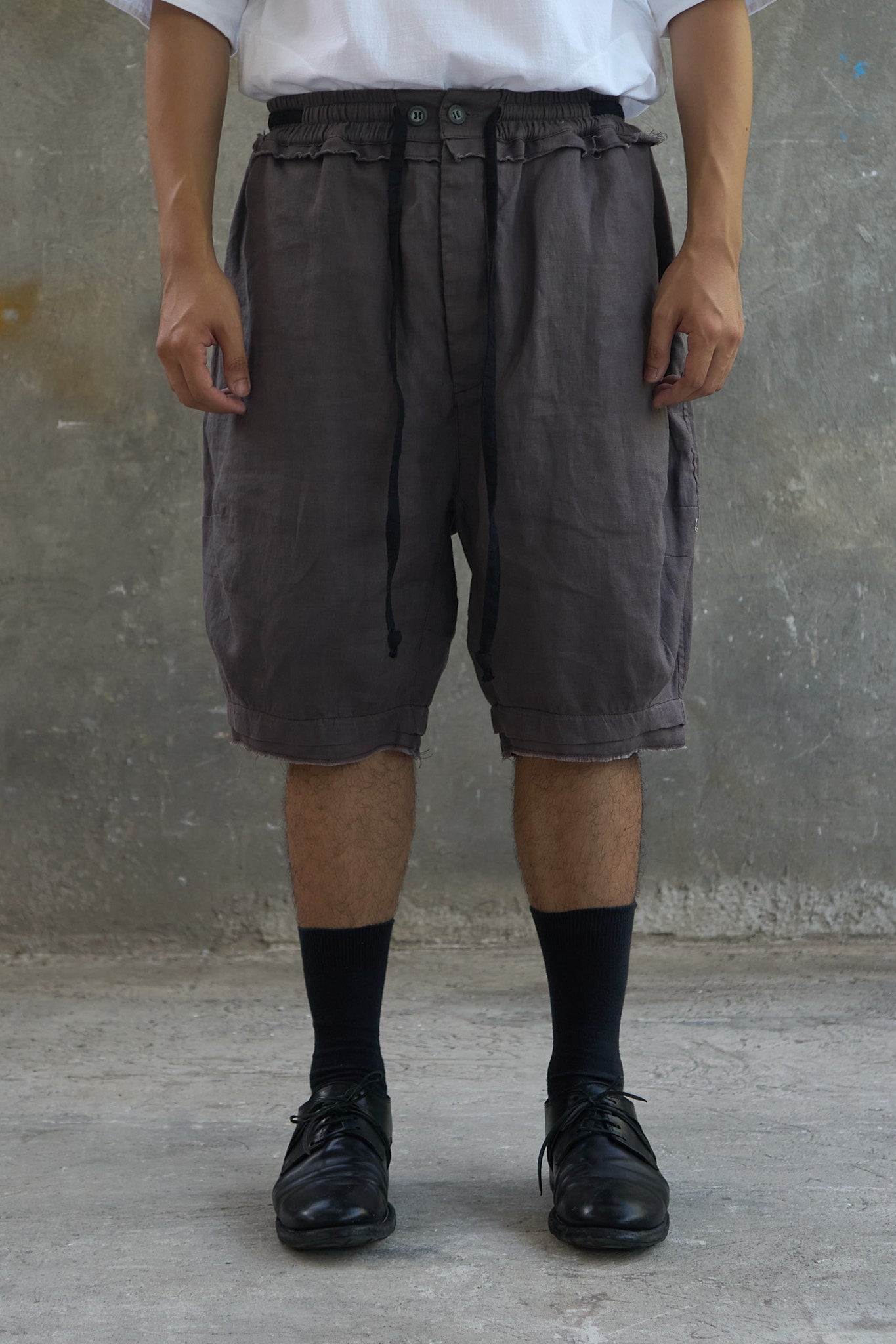 Drawstring Curved Shorts