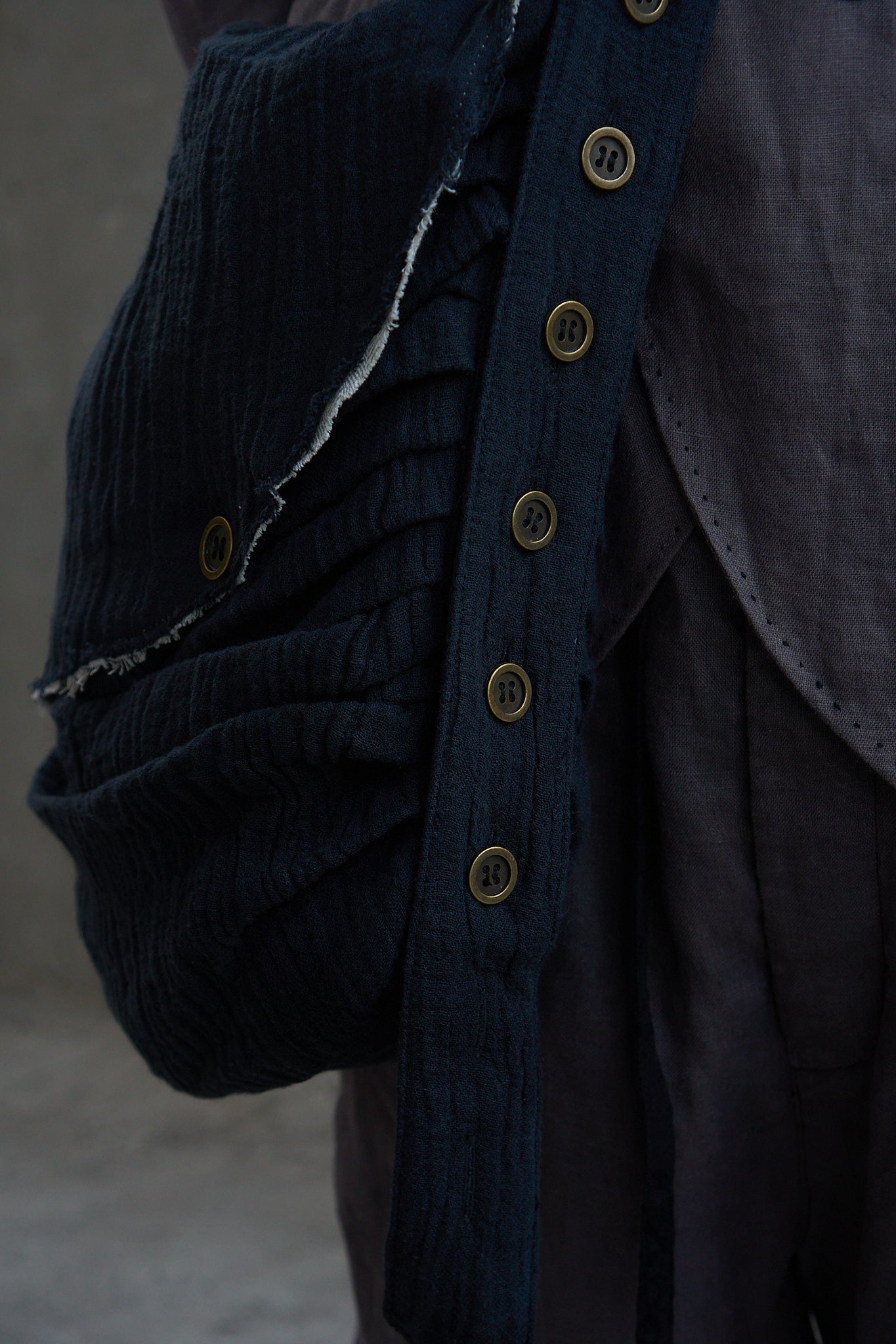 Multi-Button Ruched Crossbody Bag