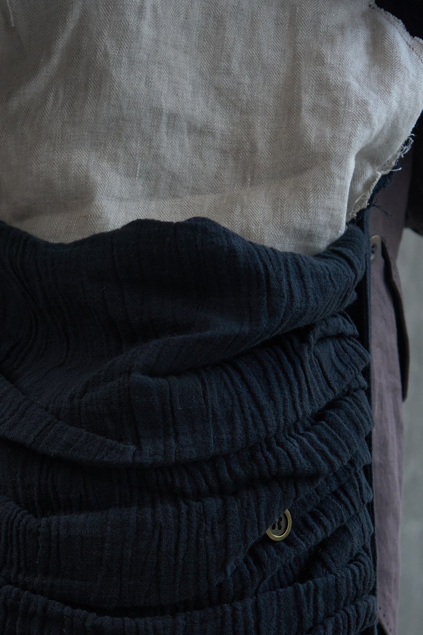 Multi-Button Ruched Crossbody Bag