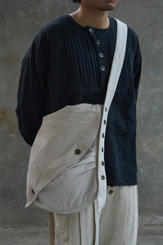 Multi-Button Ruched Crossbody Bag