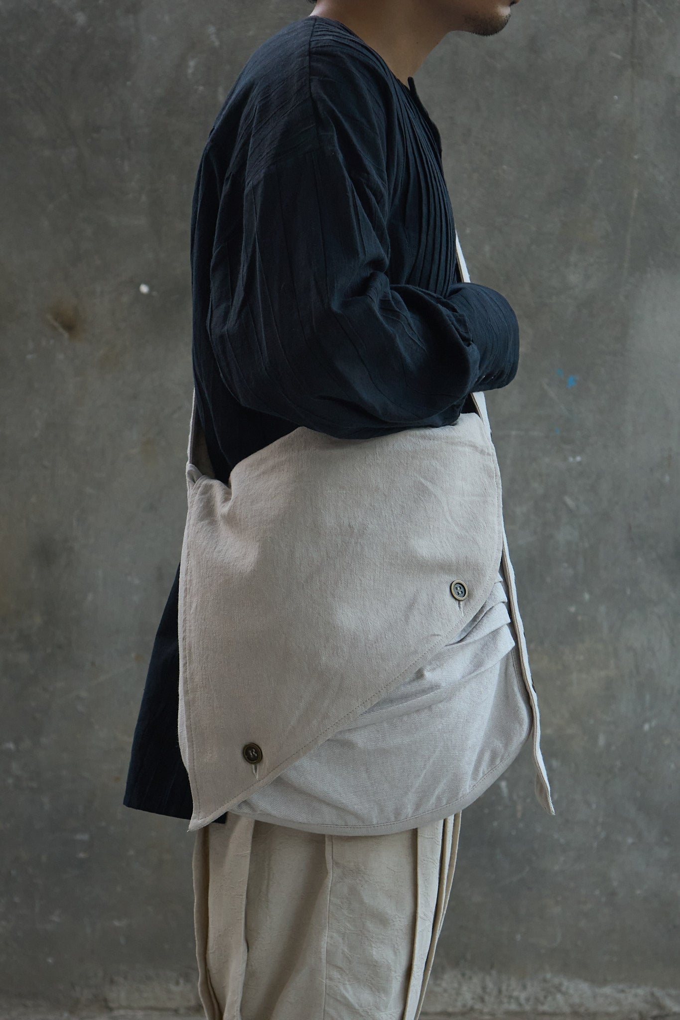 Multi-Button Ruched Crossbody Bag