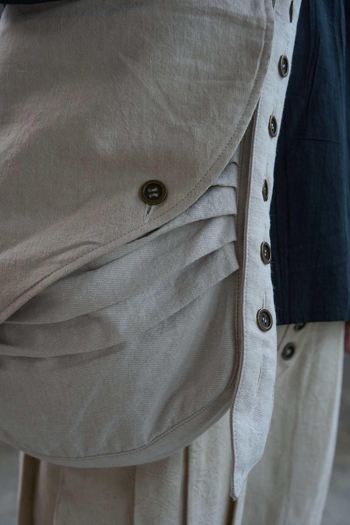 Multi-Button Ruched Crossbody Bag