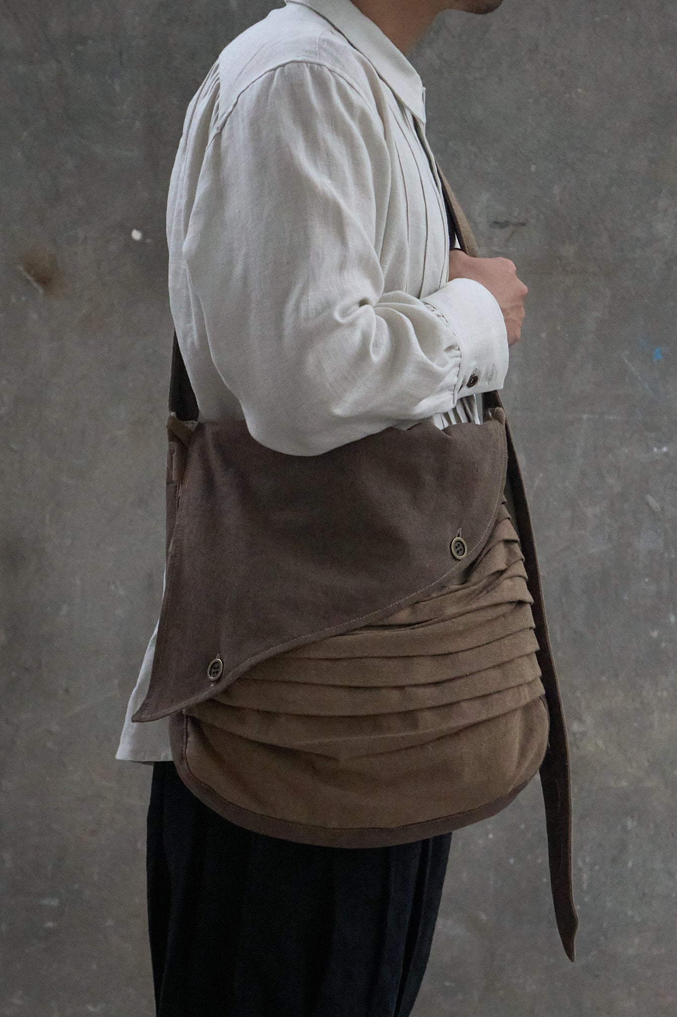 Multi-Button Ruched Crossbody Bag