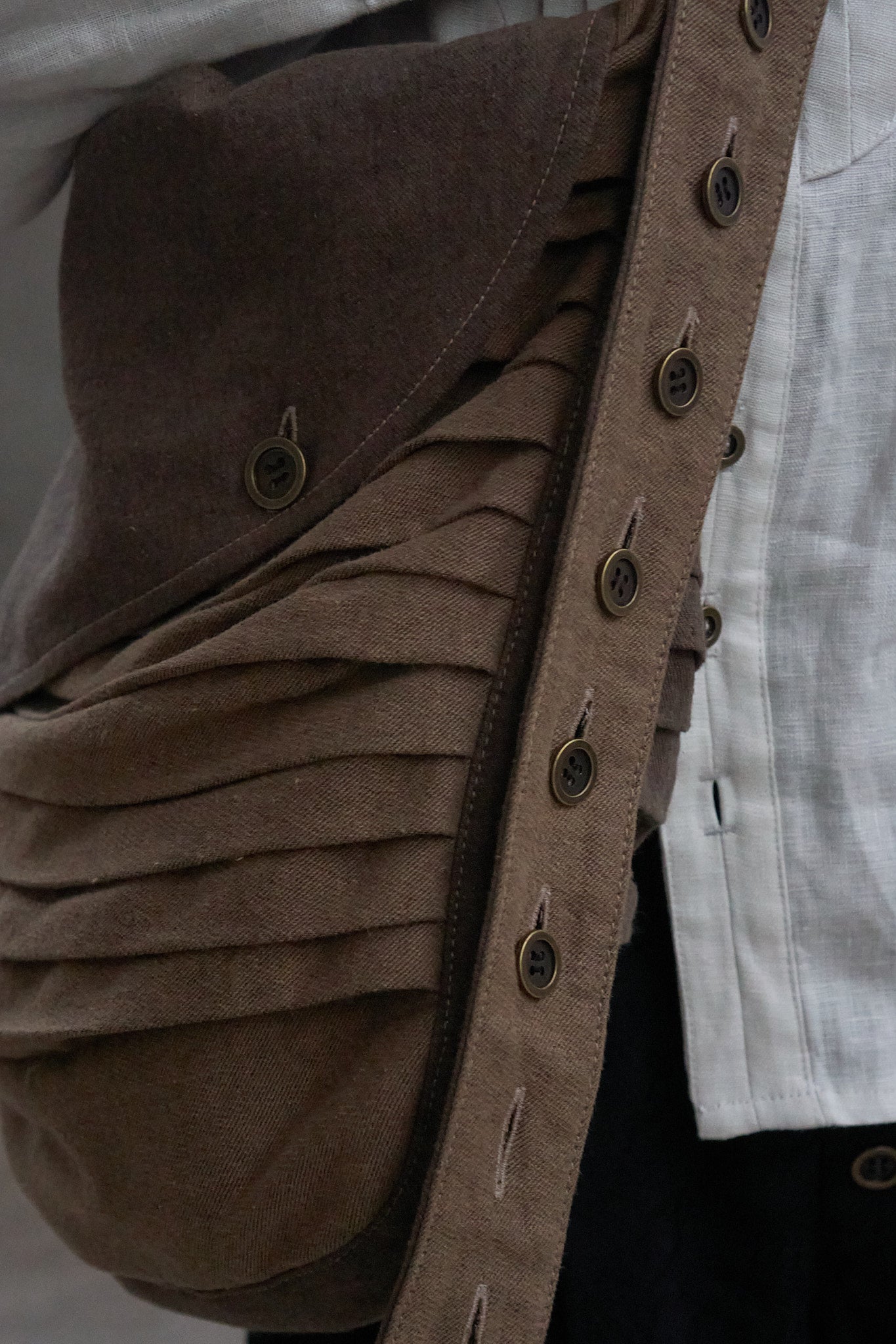 Multi-Button Ruched Crossbody Bag