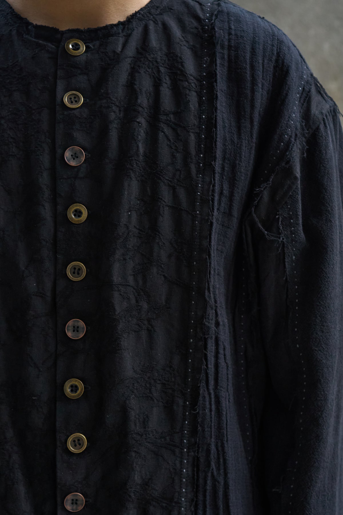 Switching Collarless Overshirt - Edition of One