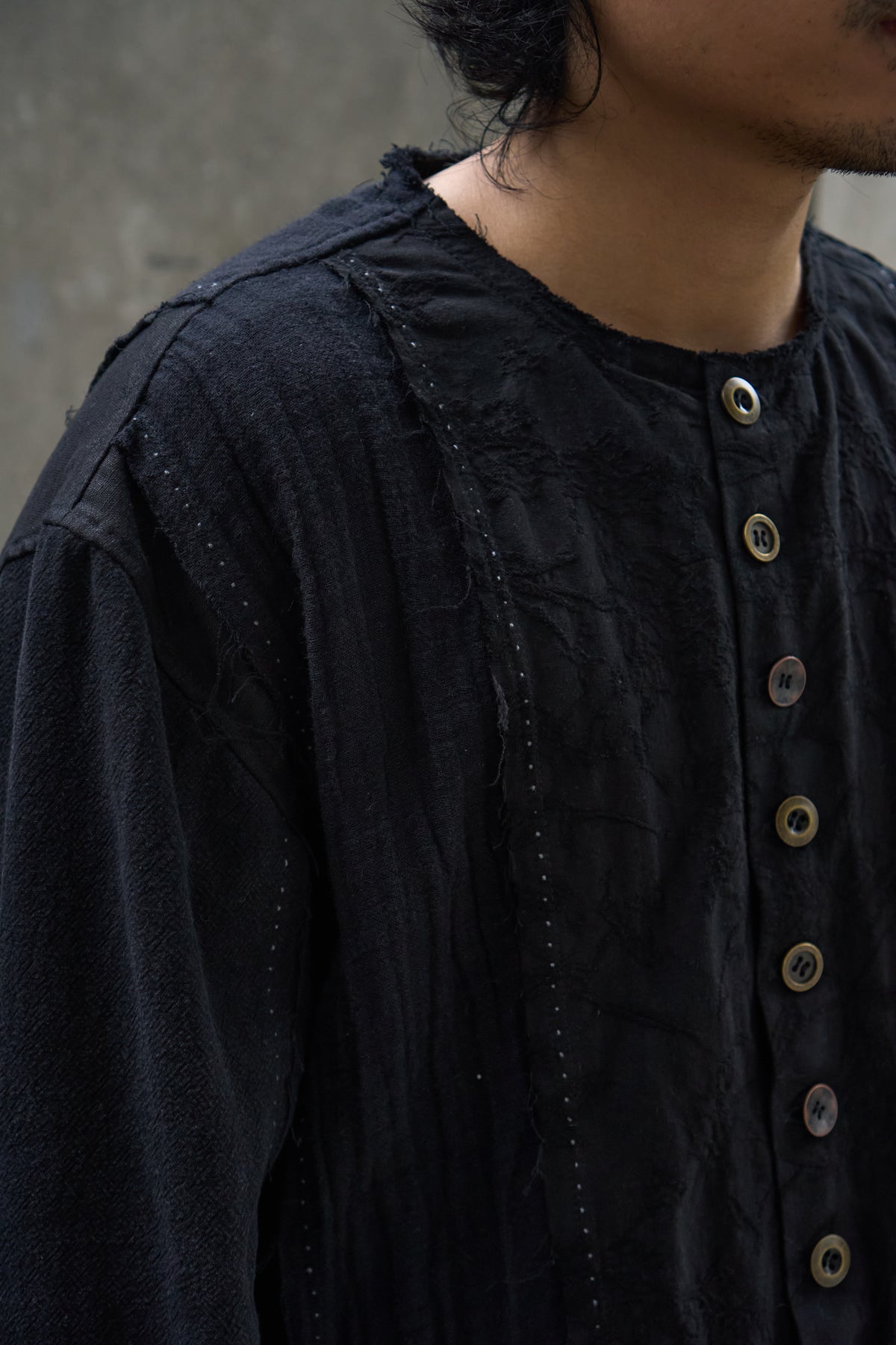 Switching Collarless Overshirt - Edition of One