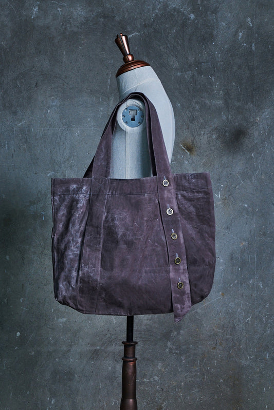 Waxed Multi-Button Tote Bag